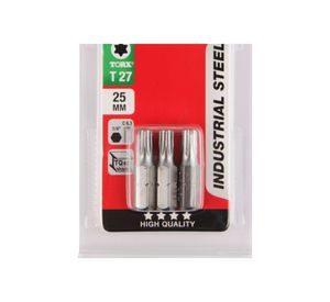 Punta torx T27 1/4'' 25 mm 3 unidades KWB