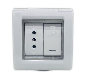 Caja sigma interruptor 9/12 + enchufe 10A Kalop