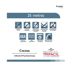Cable trifácil evaflex 2,5 mm 25 m Cocesa