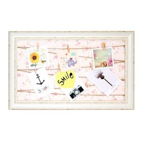 Marco fotografía con ganchitos 59x32 cm flores blanco VGO