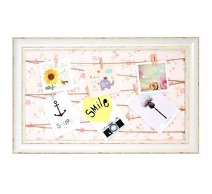 Marco fotografía con ganchitos 59x32 cm flores blanco VGO