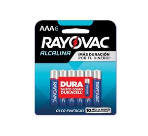 Pila alcalina AAA 6 unidades Rayovac