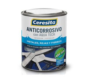 Anticorrosivo 1/4 galón Aqua Tech negro mate Ceresita
