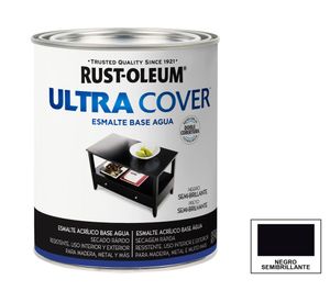 Esmalte al agua 946 ml Ultra cover negro semi brillante Rust-Oleum