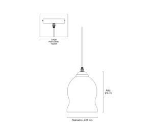 Lámpara colgar 1L E27 Cosenza Ámbar Abitare