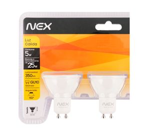 Ampolleta LED 5W GU10 luz cálida 3 unidades Nex