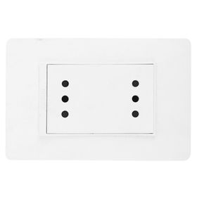 Placa armada tomacorriente 10A 2P+T blanco Bticino