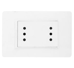 Placa armada tomacorriente 10A 2P+T blanco Bticino