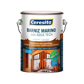 Barniz marino 1 galón Aqua Tech natural brillante Ceresita