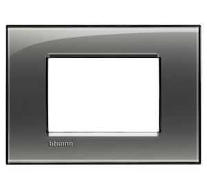 Placa 3 módulos Living Light gris londres Bticino