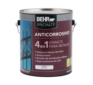 Anticorrosivo 1 galón 4 en 1 negro brillante Behr