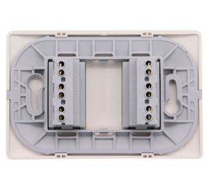 Placa armada tomacorriente doble 10/16A 2P+T Luzica blanco Bticino