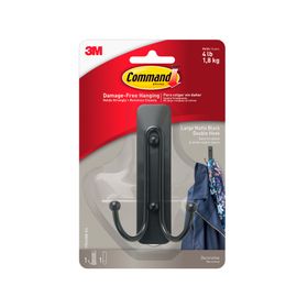 Gancho doble Grande negro opaco Command