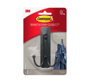 Gancho doble Grande negro opaco Command