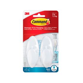 Gancho para baño con tiras impermeables Mediano Command