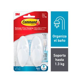 Gancho para baño con tiras impermeables Mediano Command