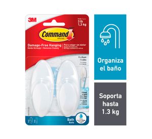 Gancho para baño con tiras impermeables Mediano Command