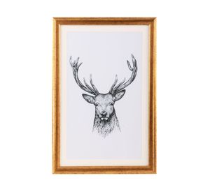 Cuadro 40x60 cm venado dorado/blanco Ronda