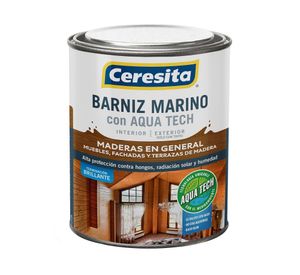 Barniz marino 1/4 galón Aqua Tech natural brillante Ceresita