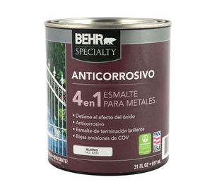 Anticorrosivo 1/4 galón 4 en 1 blanco brillante Behr