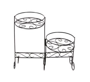 Soporte maceta doble negro Outzen