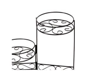 Soporte maceta doble negro Outzen