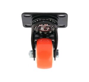 Rueda 50 mm placa con freno naranjo/negro Gevemac