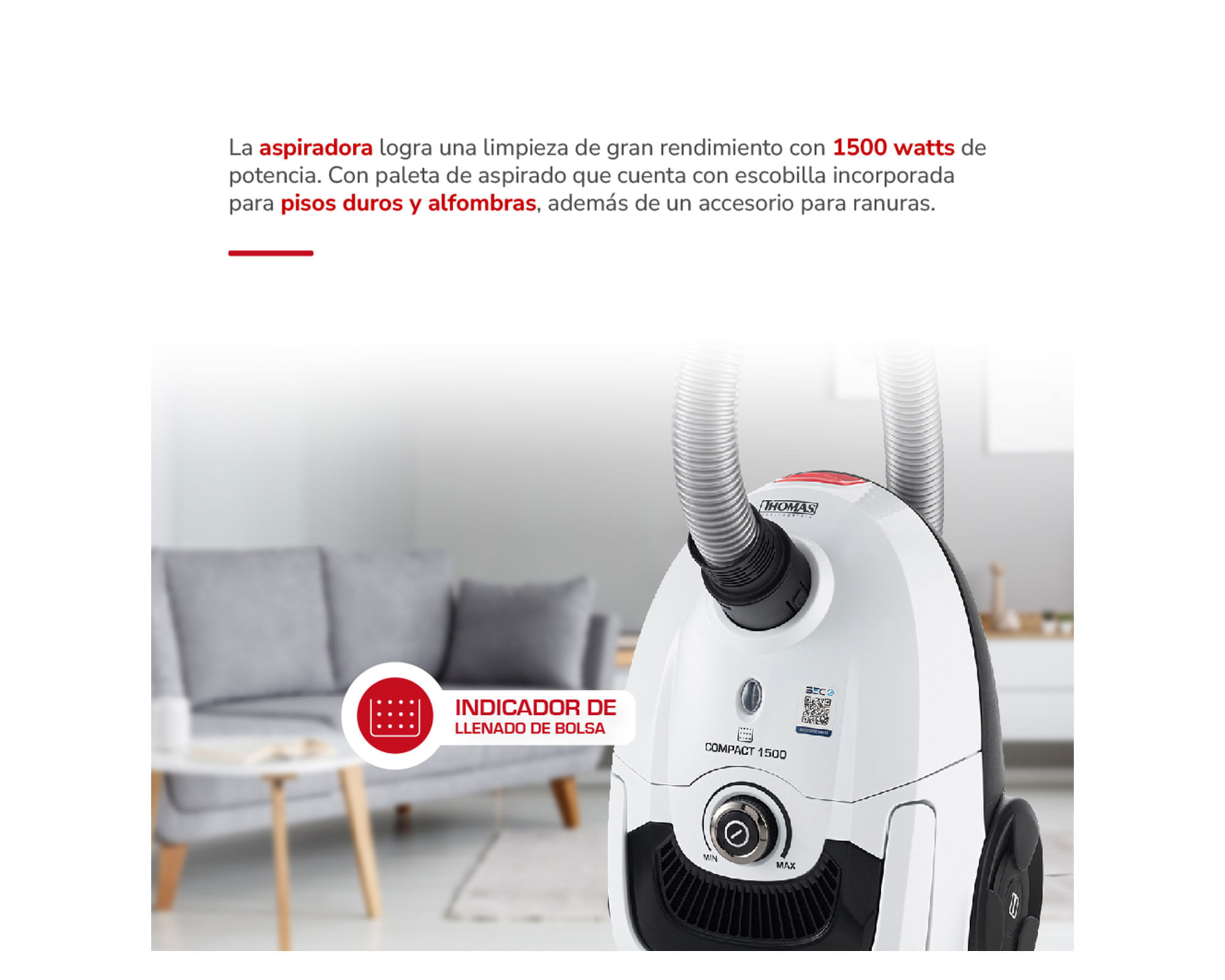 Aspiradora TH-1415 blanco 1500 W | Easy.cl