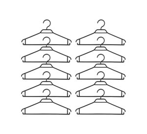 Colgador plástico negro 10 unidades Magla