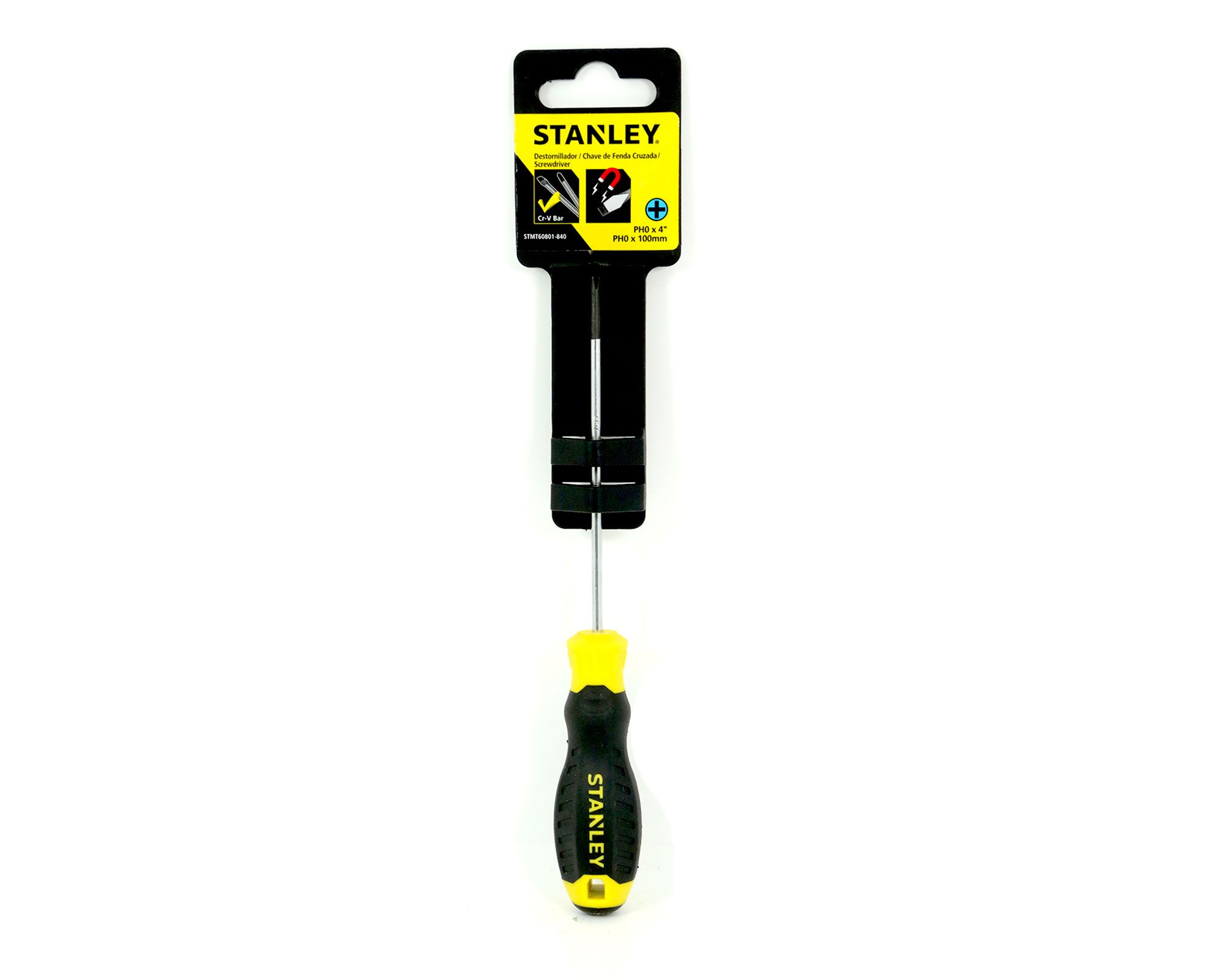 Destornillador punta cruz PH0x100 mm 60-801 Stanley | Easy.cl
