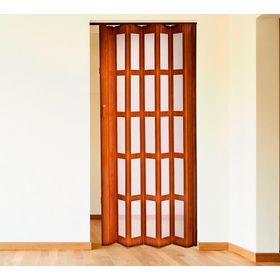 Puerta Plegable PVC 70x200 cm Café claro con ventana Baldara