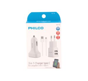 Cargador 3 en 1 tipo C blanco Philco