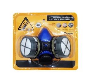 Respirador medio rostro + cartucho químico vapores orgánicos Wrk Work