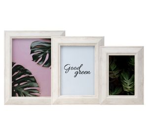 Marco foto básico blanco 3 piezas Cotidiana
