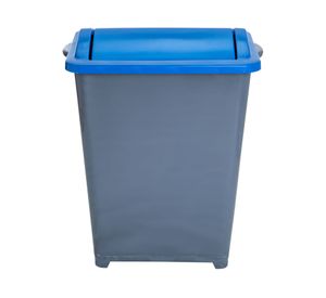 Basurero reciclaje 37 litros tapa vaivén reciclaje azul Eco Hogar