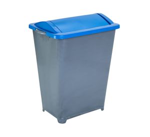 Basurero reciclaje 37 litros tapa vaivén reciclaje azul Eco Hogar