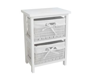 Mueble organizador 2 canastos blanco Cotidiana