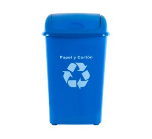 Basurero 30 litros reciclaje papel/cartón azul Innovaplast