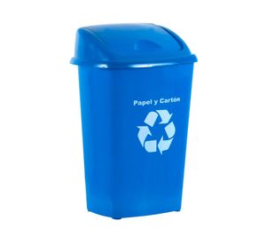 Basurero 30 litros reciclaje papel/cartón azul Innovaplast