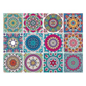 Vinilo adhesivo 15x15 cm Mandala 12 unidades