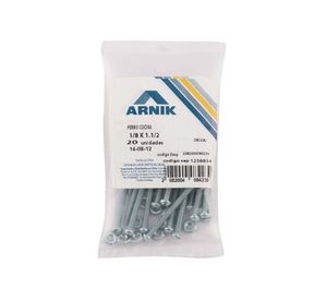 Perno cocina con tuerca 1/8x1 1/2'' zincado 20 unidades Arnik