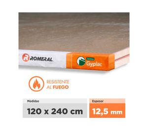 Placa yeso cartón 12,5x1200x2400 mm RF BR Gyplac Romeral