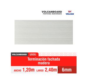 Plancha volcanboard textura ranurada 6x1200x2400 mm Volcán
