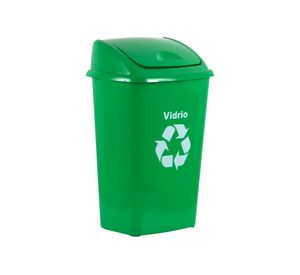 Basurero 30 litros reciclaje vidrio verde Innovaplast