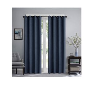 Cortina 140x230 cm Textura azul marino 2 unidades Cotidiana