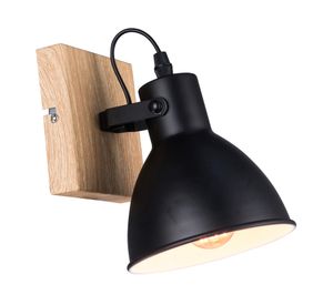 Aplique 1L E27 Factory negro Abitare