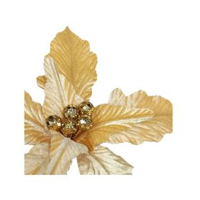 Flor navideña 25 cm Ponsettia gold