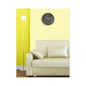 Reloj 30 cm pared negro/plateado Ronda