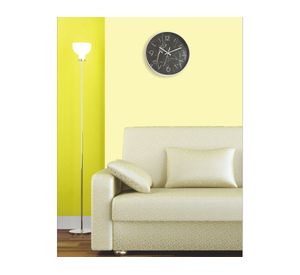 Reloj 30 cm pared negro/plateado Ronda