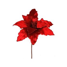 Flor navideña 33 cm Ponsettia rojo